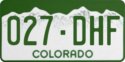 CO license plate 027DHF