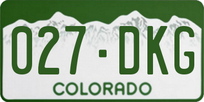 CO license plate 027DKG
