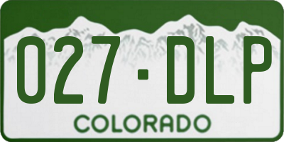 CO license plate 027DLP