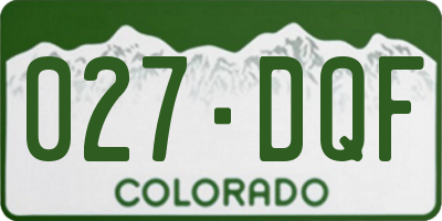 CO license plate 027DQF