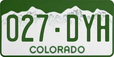 CO license plate 027DYH