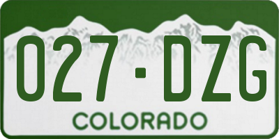 CO license plate 027DZG