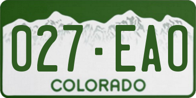 CO license plate 027EAO