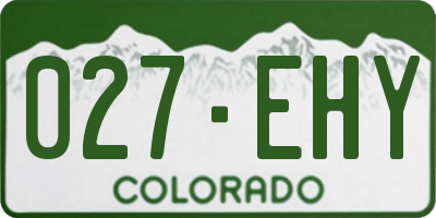 CO license plate 027EHY