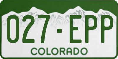 CO license plate 027EPP