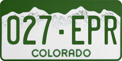 CO license plate 027EPR