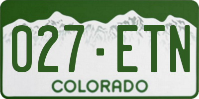CO license plate 027ETN