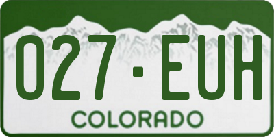CO license plate 027EUH