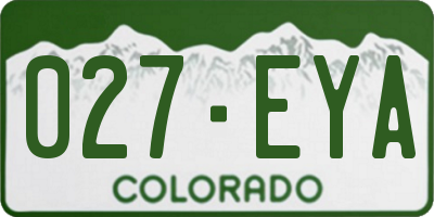 CO license plate 027EYA
