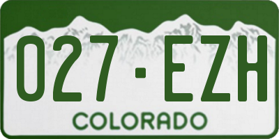 CO license plate 027EZH