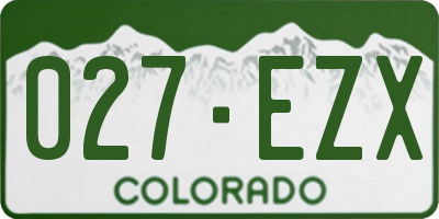 CO license plate 027EZX