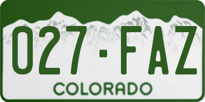 CO license plate 027FAZ