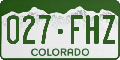 CO license plate 027FHZ