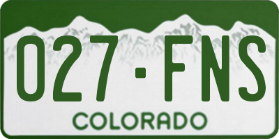 CO license plate 027FNS