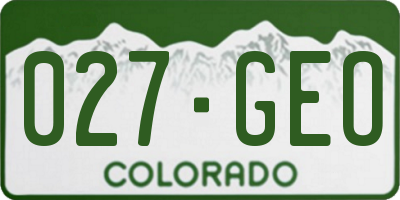 CO license plate 027GEO