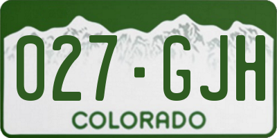 CO license plate 027GJH