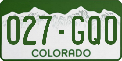 CO license plate 027GQO