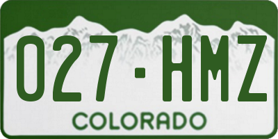 CO license plate 027HMZ