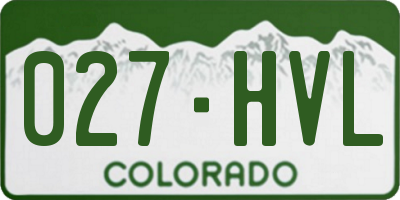 CO license plate 027HVL