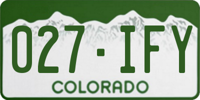 CO license plate 027IFY