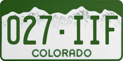 CO license plate 027IIF