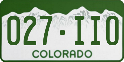 CO license plate 027IIO