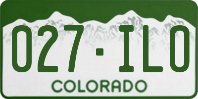 CO license plate 027ILO