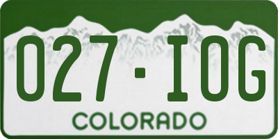 CO license plate 027IOG