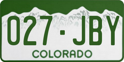 CO license plate 027JBY