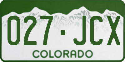 CO license plate 027JCX