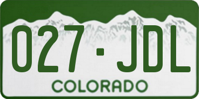 CO license plate 027JDL