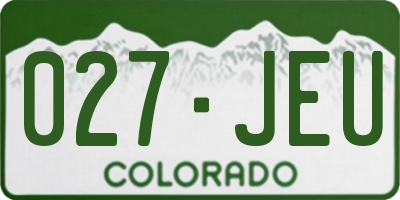 CO license plate 027JEU