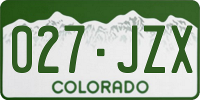 CO license plate 027JZX