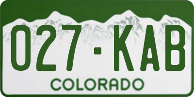 CO license plate 027KAB