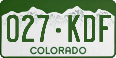 CO license plate 027KDF