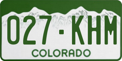 CO license plate 027KHM