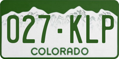 CO license plate 027KLP