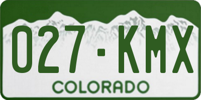 CO license plate 027KMX
