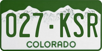 CO license plate 027KSR
