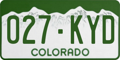 CO license plate 027KYD