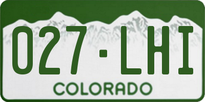 CO license plate 027LHI