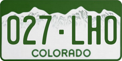 CO license plate 027LHO