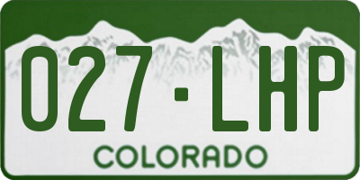 CO license plate 027LHP