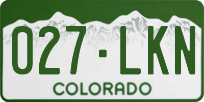 CO license plate 027LKN