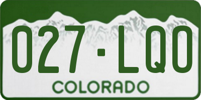 CO license plate 027LQO