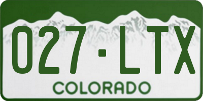 CO license plate 027LTX