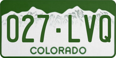 CO license plate 027LVQ