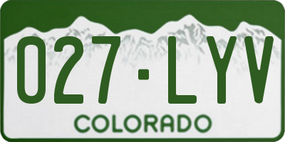 CO license plate 027LYV