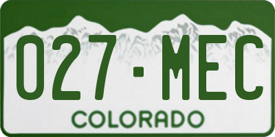 CO license plate 027MEC
