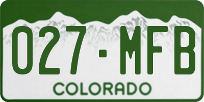CO license plate 027MFB